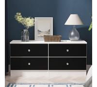 Yarmouth Bed Box - 4 Drawer - Black Matt and White Matt