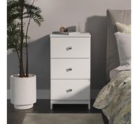Yarmouth Bedside Cabinet - 3 Drawer - White Matt