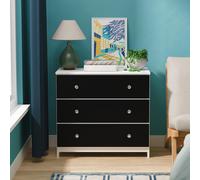 Yarmouth Chest - 3 Drawer - Black Matt and White Matt