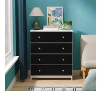 Yarmouth Chest - 4 Drawer - Black Matt and White Matt