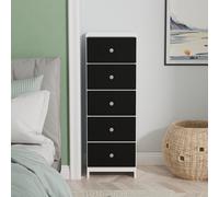 Yarmouth Chest - 5 Drawer - Narrow - Black Matt and White Matt