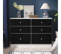 Yarmouth Chest - 6 Drawer - Midi - Black Matt and White Matt