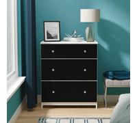 Yarmouth Chest - Deep - 3 Drawer - Black Matt and White Matt