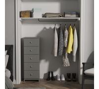 Yarmouth Fully Assembled 5 Drawer Bedside Cabinet - Uniform Grey & Dusk Grey