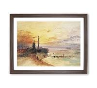 Yarmouth Harbour Norfolk By Joseph Mallord William Turner Classic Painting Framed Print | A3 Walnut Framed Wall Art | Ready to Hang | Classic Historical Picture | Living Room Bedroom Lounge Office