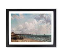 Yarmouth Jetty By John Constable Classic Painting Framed Wall Art Print, Ready to Hang Picture for Living Room Bedroom Home Office Décor, Black A4 (34 x 25 cm)