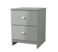 Yarmouth Ready Assembled Matt Grey 2 Drawer Bedside Chest (H)495mm (W)370mm (D)390mm