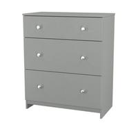 Yarmouth Ready Assembled Matt Grey 3 Drawer Deep Chest (H)875mm (W)740mm (D)390mm
