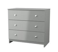 Yarmouth Ready Assembled Matt Grey 3 Drawer Wide Chest (H)685mm (W)740mm (D)390mm