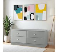 Ottawa Ready Assembled 3 Drawer Bedside Cabinet in White Matt & Vintage Oak - Welcome Furniture | TJ Hughes