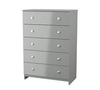 Yarmouth Ready Assembled Matt Grey 5 Drawer Wide Chest (H)1067mm (W)740mm (D)390mm