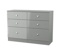 Yarmouth Ready Assembled Matt Grey 6 Drawer Chest (H)785mm (W)1100mm (D)390mm