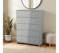 Yarmouth Ready Assembled Matt Grey 5 Drawer Wide Chest (H)1067mm (W)740mm (D)390mm