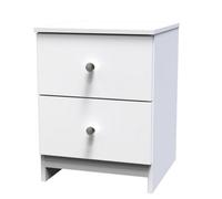 Yarmouth Ready Assembled Matt White 2 Drawer Bedside Chest (H)495mm (W)370mm (D)390mm
