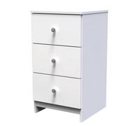 Yarmouth Ready Assembled Matt White 3 Drawer Bedside Chest (H)685mm (W)370mm (D)390mm