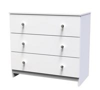 Yarmouth Ready Assembled Matt White 3 Drawer Wide Chest (H)685mm (W)740mm (D)390mm