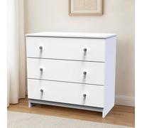 Yarmouth 3 Drawer Chest in White & White Matt - Ready Assembled - Lewis's Home | TJ Hughes