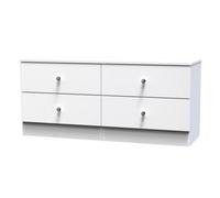 Yarmouth Ready Assembled Matt White 4 Drawer Chest (H)495mm (W)1100mm (D)390mm