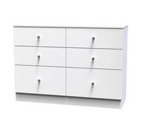 Yarmouth Ready Assembled Matt White 6 Drawer Chest (H)785mm (W)1100mm (D)390mm