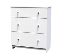 Yarmouth Ready Assembled Matt White No Effect 3 Drawer Deep Chest (H)875mm (W)740mm (D)390mm