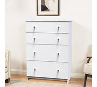 Yarmouth Ready Assembled Matt White No Effect 4 Drawer Deep Chest (H)1067mm (W)740mm (D)390mm