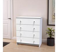 Yarmouth Ready Assembled Matt White No Effect 4 Drawer Wide Chest (H)875mm (W)740mm (D)390mm
