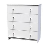 Yarmouth 4 Drawer Chest in White & White Matt - Ready Assembled - Lewis's Home | TJ Hughes