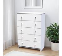 Welcome Furniture Ready Assembled Yarmouth 5 Drawer Chest In White & White, White