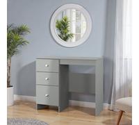 Yarmouth Ready Assembled Satin Grey 3 Drawer Non-Extendable Dressing Table (H)785mm (W)904mm (D)390mm