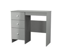 Yarmouth Ready Assembled Satin Grey 3 Drawer Non-Extendable Dressing Table (H)785mm (W)904mm (D)390mm