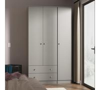 Yarmouth Wardrobe - 3 Door - 2 Drawer - Dusk Grey