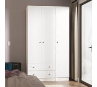 Yarmouth Wardrobe - 3 Door - 2 Drawer - White Matt