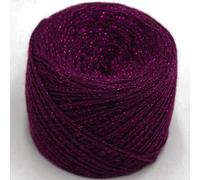 Yarn 100g Yarn for Knitting & Crocheting Matethreads DIY Crochet Metallic + Cotton Metallized Thread Hand Blended(Dark Rose Purple)