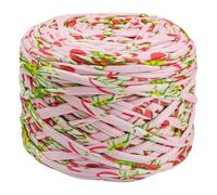 Yarn 400g/Pc Thick Knitting Yarn T Shirt Yarn Elastic Fabric Cloth for Hand DIY Bag Blanket Cushion(Pink Flower)