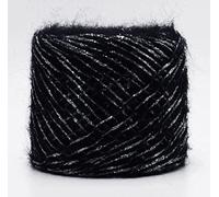 Yarn 50g Mohair Metallized Thread Yarn Coarse Mercerized Knitting Acrylic Chenille Burly Spun Crochet(Black Silver)