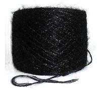 Yarn 50g Mohair Metallized Thread Yarn Coarse Mercerized Knitting Acrylic Chenille Burly Spun Crochet(Black)