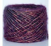 Yarn 50g Mohair Metallized Thread Yarn Coarse Mercerized Knitting Acrylic Chenille Burly Spun Crochet(Purple Gold)