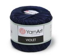 Yarn Art 1 Skein YarnArt Violet,100 Mercerized Cotton Yarn Threads Crochet Lace Hand Knitting Yarn Embroidery Arts Crafts (Navy Blue 0066)