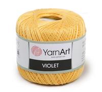 Yarn Art 1 Skein YarnArt Violet,100 Mercerized Cotton Yarn Threads Crochet Lace Hand Knitting Yarn Embroidery Arts Crafts (Yellow 4653)