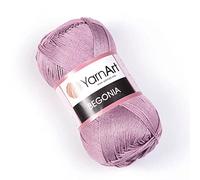 Yarn Art Begonia Yarn 100% Cotton, Pure Premium Soft Cotton Yarn, for Knitting Crochet and Amigurumi, Various Pastel and Shiny Colors, Yarn,1.76 Oz (50g) / 185 Yrds (169m) (4931)