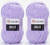 Yarn Art Dolce Yarn 100% MicroPolyester Lot of 2 skn 264 Yards 2x100gram Super Bulky :6 Baby Chenille Yarn (744 Lilac)