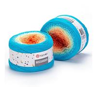 Yarn Art Flowers Rosegarden 100% Cotton 250gr 8.80 oz 1094yds Multicolor Cotton Yarn Rainbow Crochet Yarn Spring Summer (317)