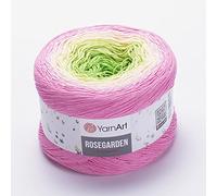 Yarn Art Flowers Rosegarden 100% Cotton 250gr 8.80 oz 1094yds Multicolor Cotton Yarn Rainbow Crochet Yarn Spring Summer (314)