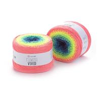 Yarn Art Flowers Vivid Yarn 250gr 8.80 oz 1094yds 55% Cotton 45% Acrylic Multicolor Cotton Fine Yarn Rainbow Crochet Yarn Spring Summer (505)