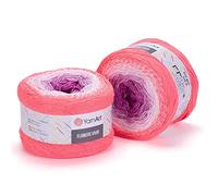Yarn Art Flowers Vivid Yarn 250gr 8.80 oz 1094yds 55% Cotton 45% Acrylic Multicolor Cotton Fine Yarn Rainbow Crochet Spring Summer (511)