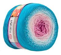 Yarn Art Flowers Yarn 55% Cotton 45% Acrylic 250gr 1094yds Multicolor Cotton Yarn Rainbow Crochet Yarn Spring Summer 2 Sport Yarn (294)