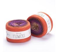 Yarn Art YarnArt Flowers Yarn 55% Cotton 45% Acrylic 250gr 1094yds Multicolor Cotton Yarn Rainbow Crochet Yarn Spring Summer - 1 Fine Sport Skein (295)