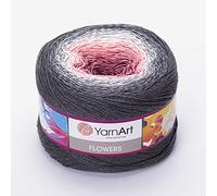 Yarn Art YarnArt Flowers Yarn 55% Cotton 45% Acrylic 250gr 1094yds Multicolor Cotton Yarn Rainbow Crochet Yarn Spring Summer - 1 Fine Sport Skein (279)