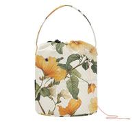Yarn Bag Brazil Golden Trumpet Tree Beauty Summer Flowers Storage Tote Bag Portable Yarn Tote for Knitting Needles Travel Knitting