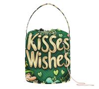Yarn Bag St. Patrick's Day Lucky Green Clover Gnomes Yarn Storage Tote Portable Crocheting Bag for Crochet Tool Knitting